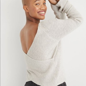 aerie ballet back sweater